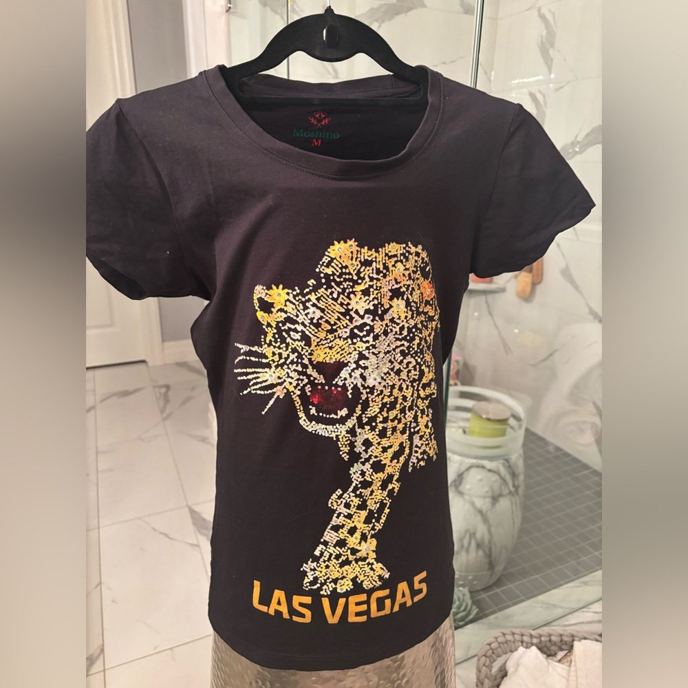 Moschino la Vegas stretch dress t shirt size medium